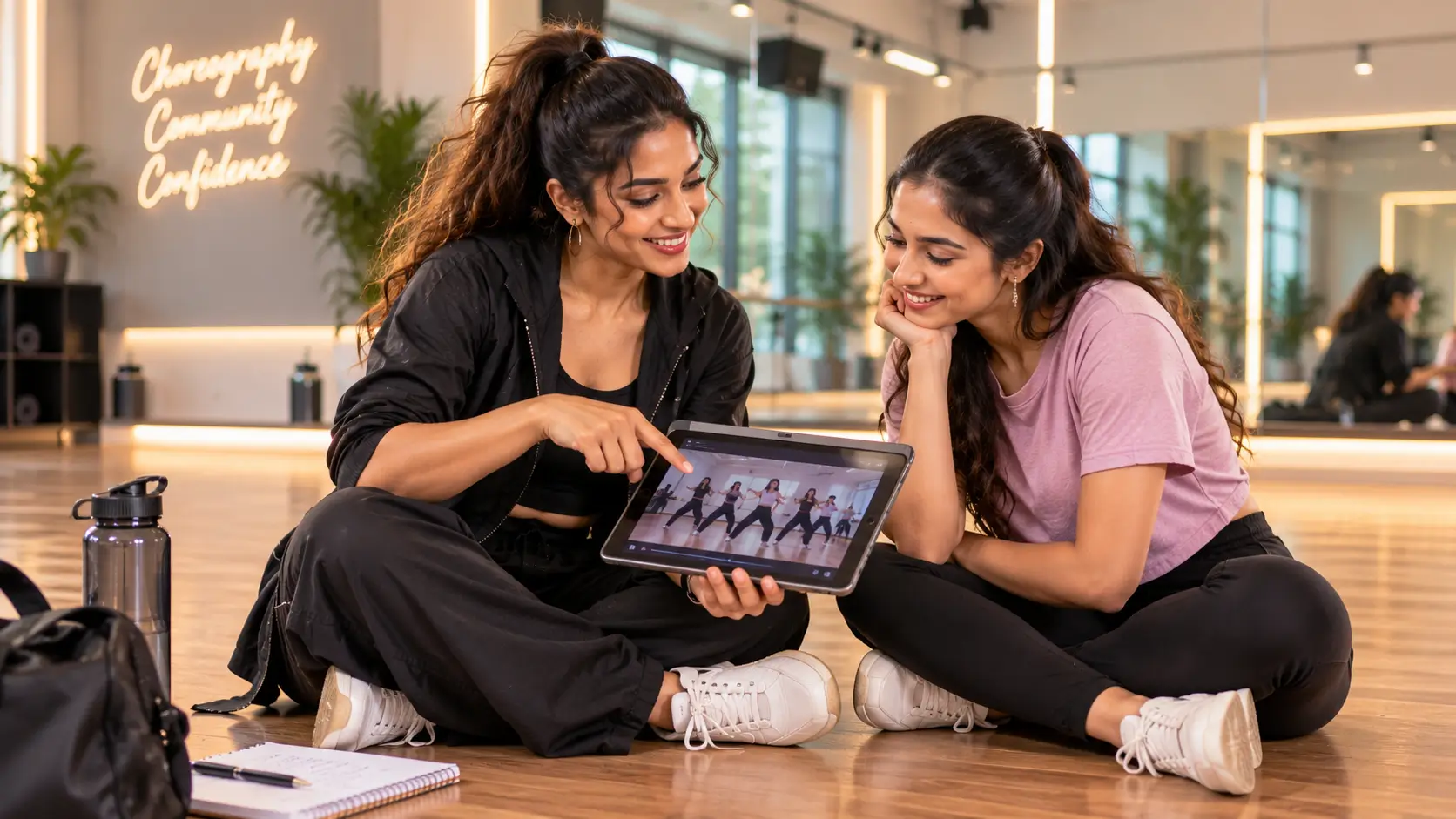 Choreographer taking notes with a couple before an event